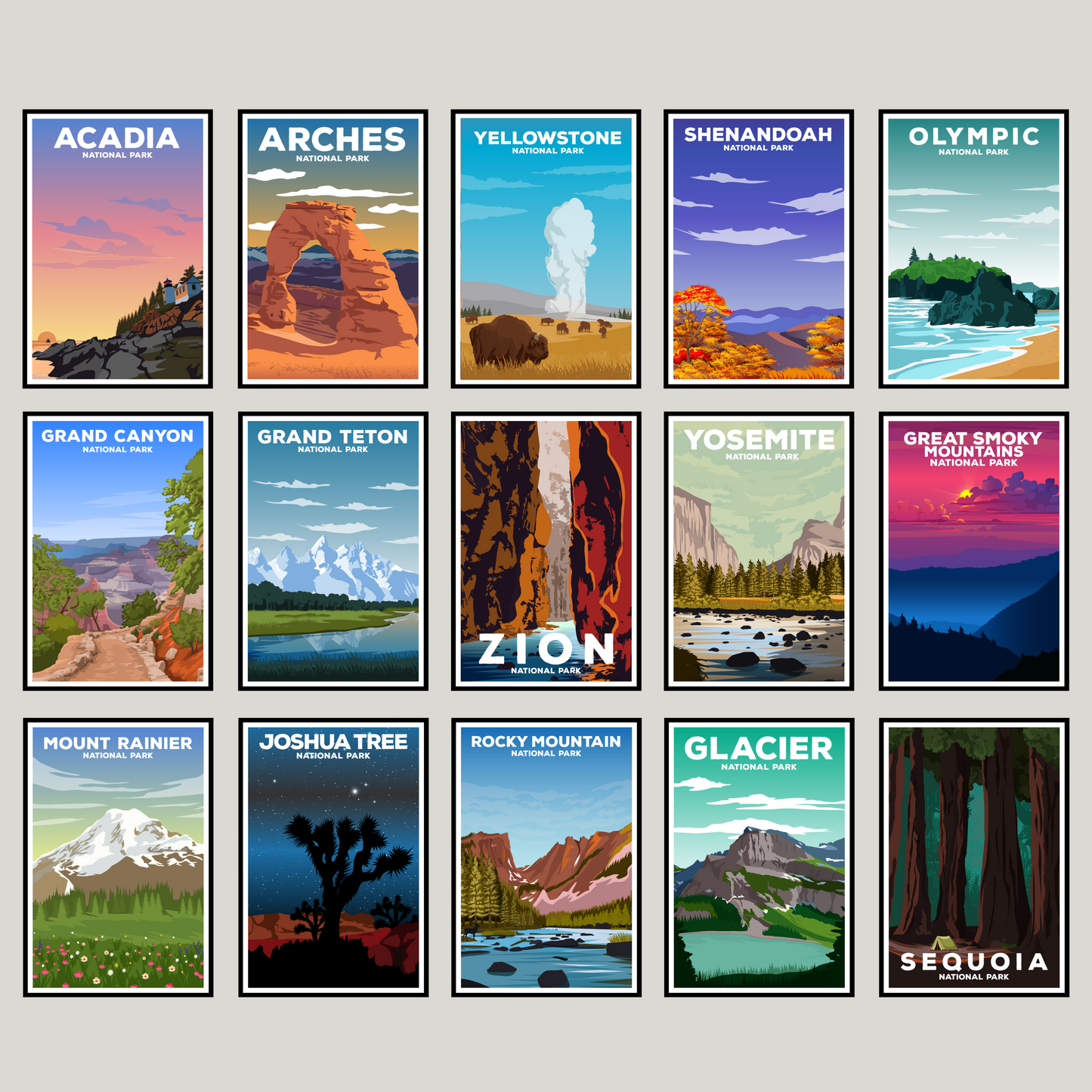 3 Poster Bundle - Any 3 National Parks Posters