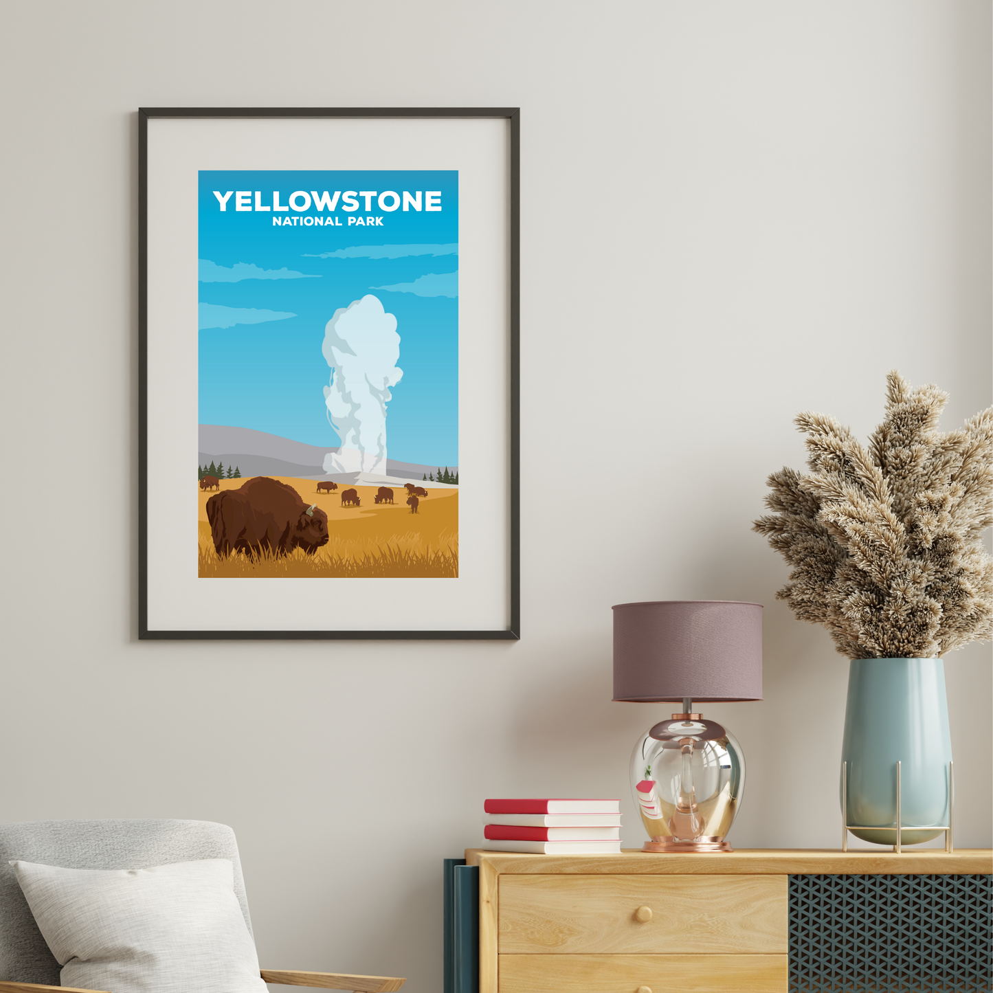 Yellowstone National Park Poster | Yellowstone Wall Art Print