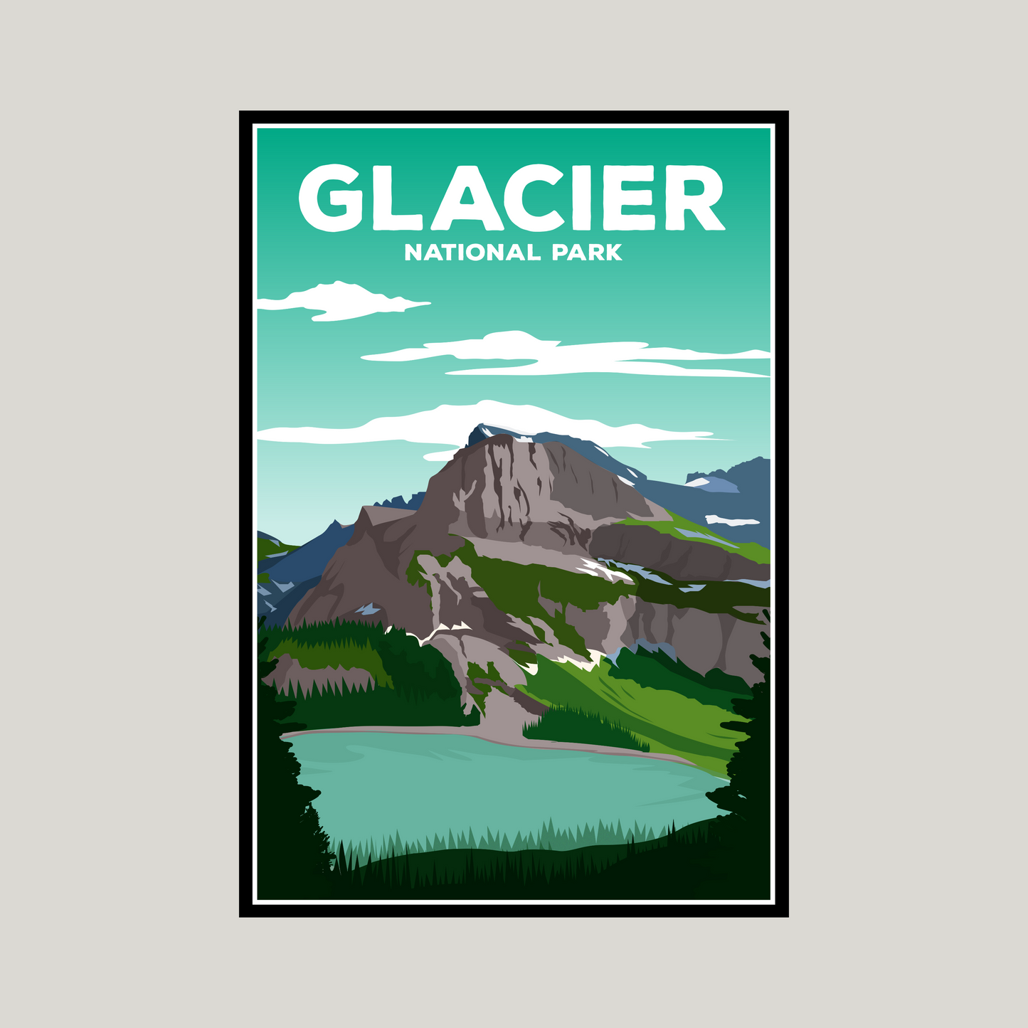 Glacier National Park Poster | Glacier Wall Art Print