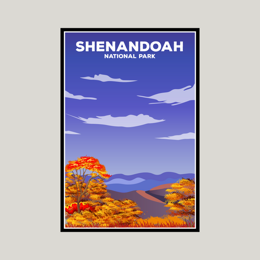 Shenandoah National Park Poster | Shenandoah Wall Art Print