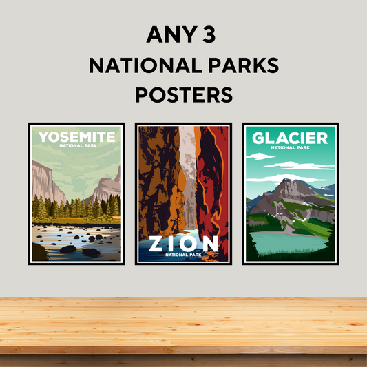 3 Poster Bundle - Any 3 National Parks Posters