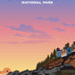 Acadia National Park Poster by ParksPosters, minimalist hand-drawn art