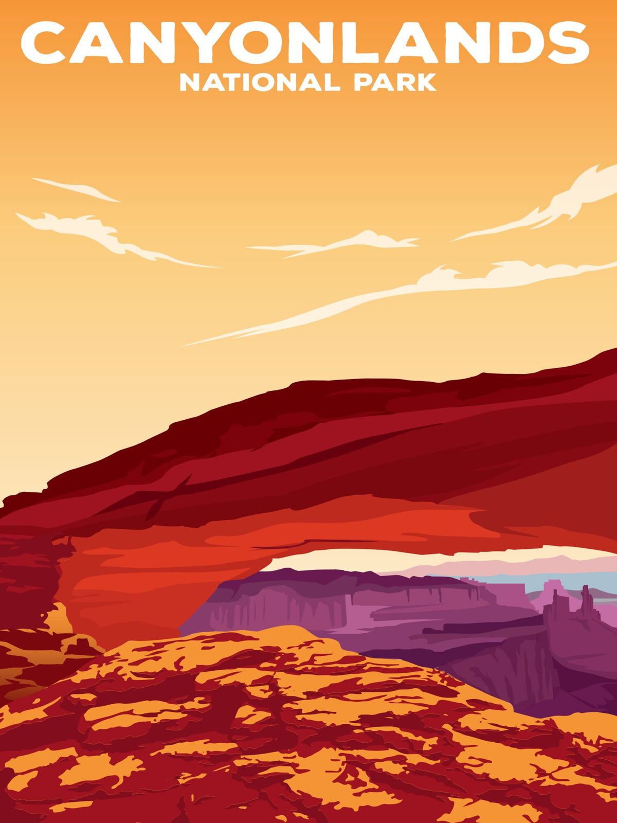 Canyonlands National Park Poster by ParksPosters, minimalist hand-drawn art