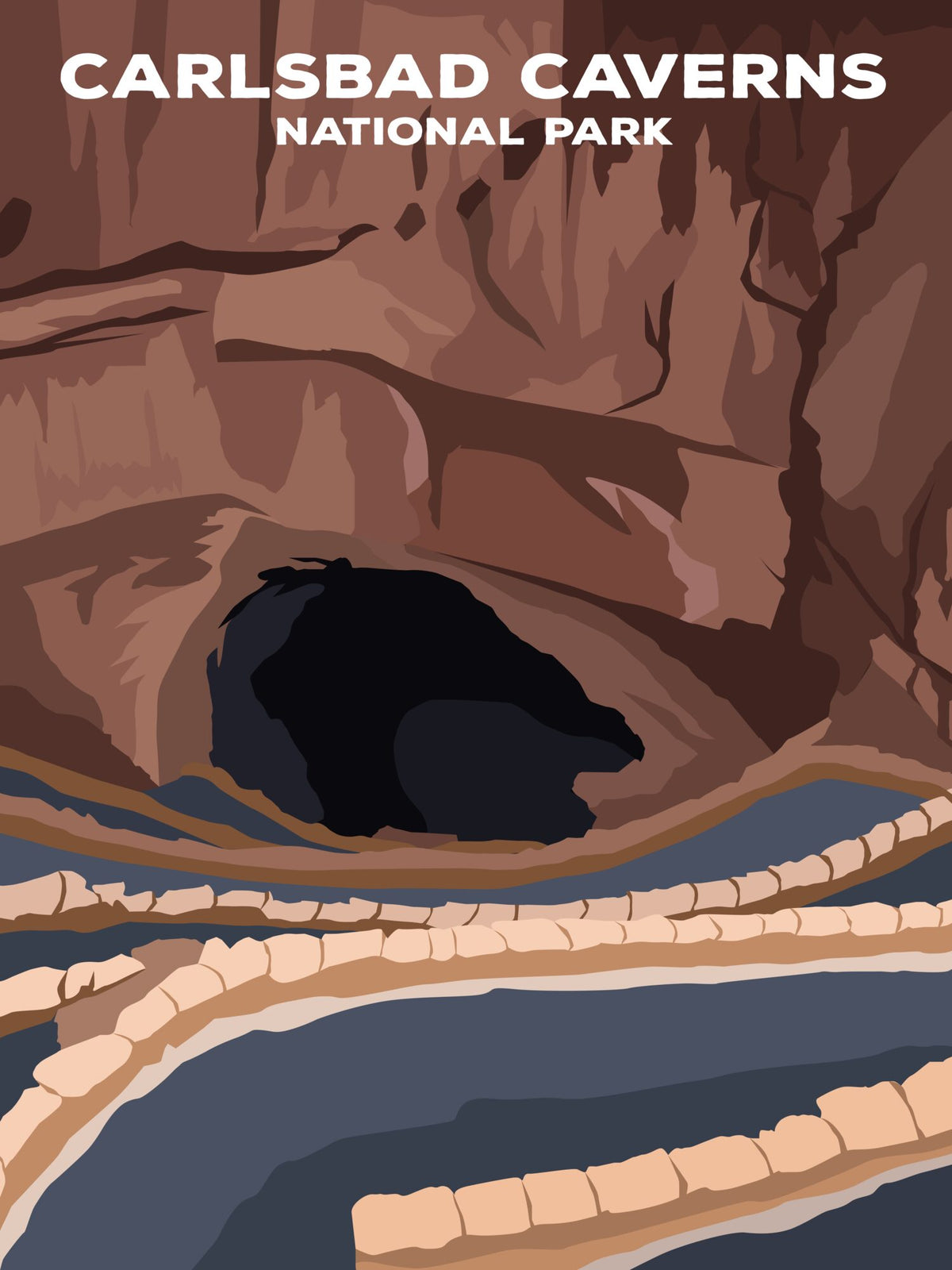 Carlsbad Caverns National Park Poster by ParksPosters, minimalist hand-drawn art