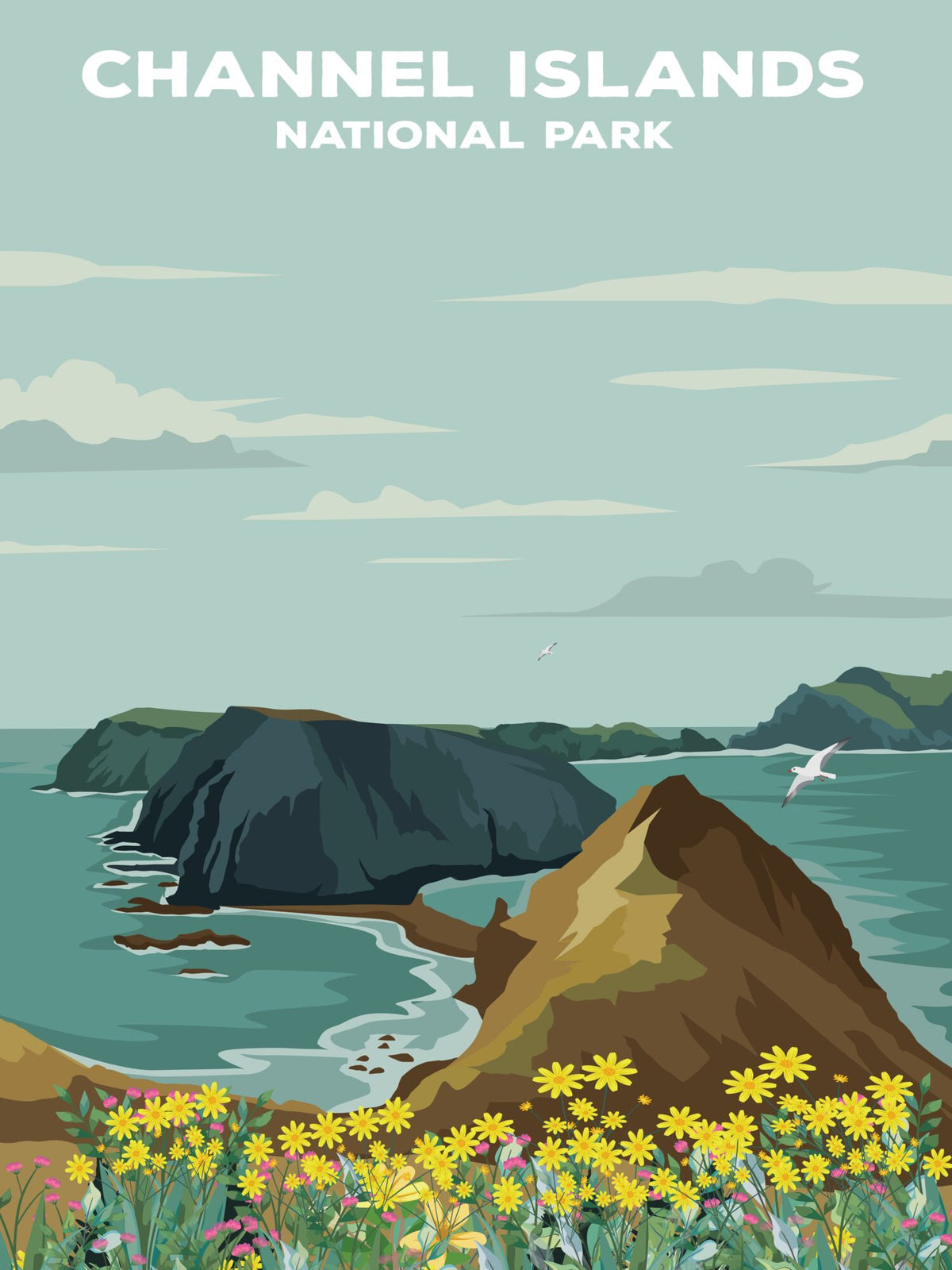 Channel Islands National Park Poster by ParksPosters, minimalist hand-drawn art