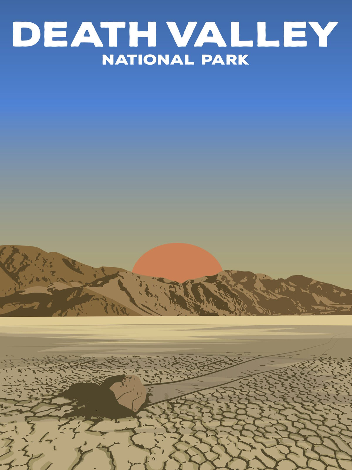 Death Valley National Park Poster by ParksPosters, minimalist hand-drawn art