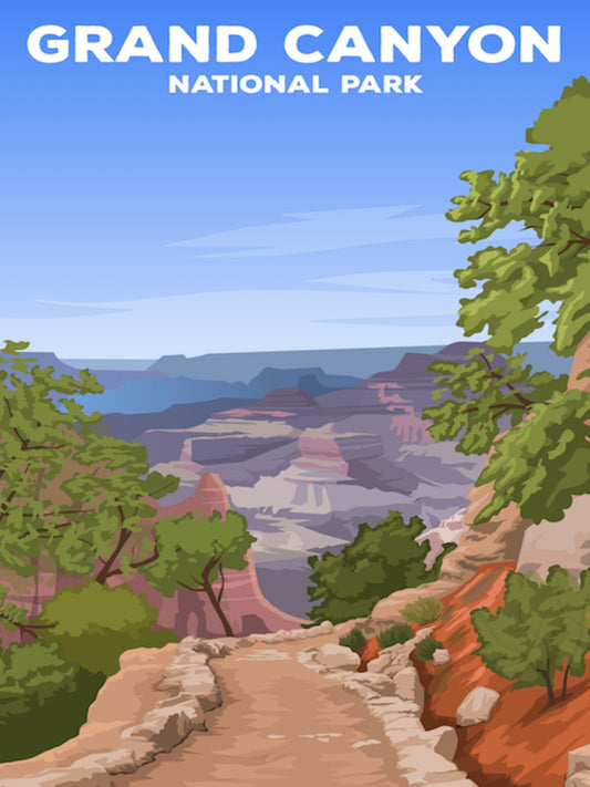 Grand Canyon National Park Poster by ParksPosters, minimalist hand-drawn art
