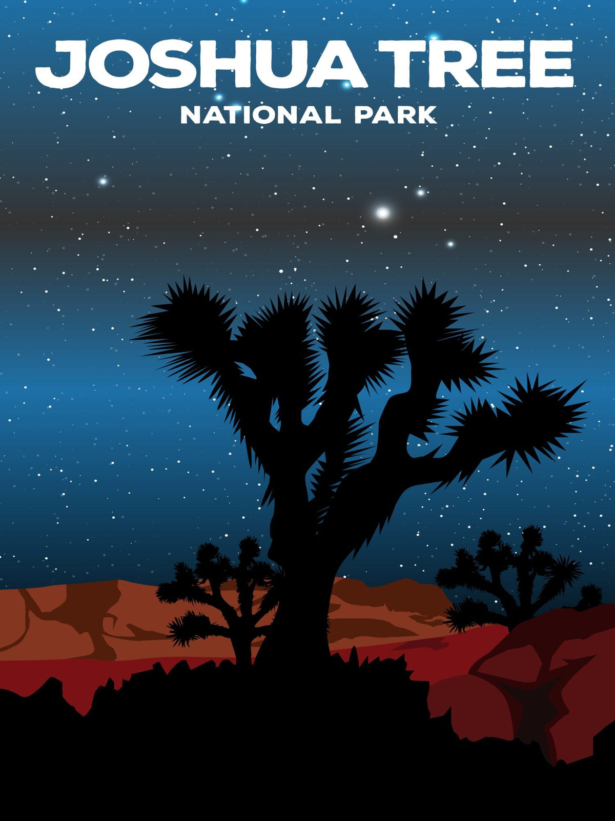 Joshua Tree National Park Poster by ParksPosters, minimalist hand-drawn art