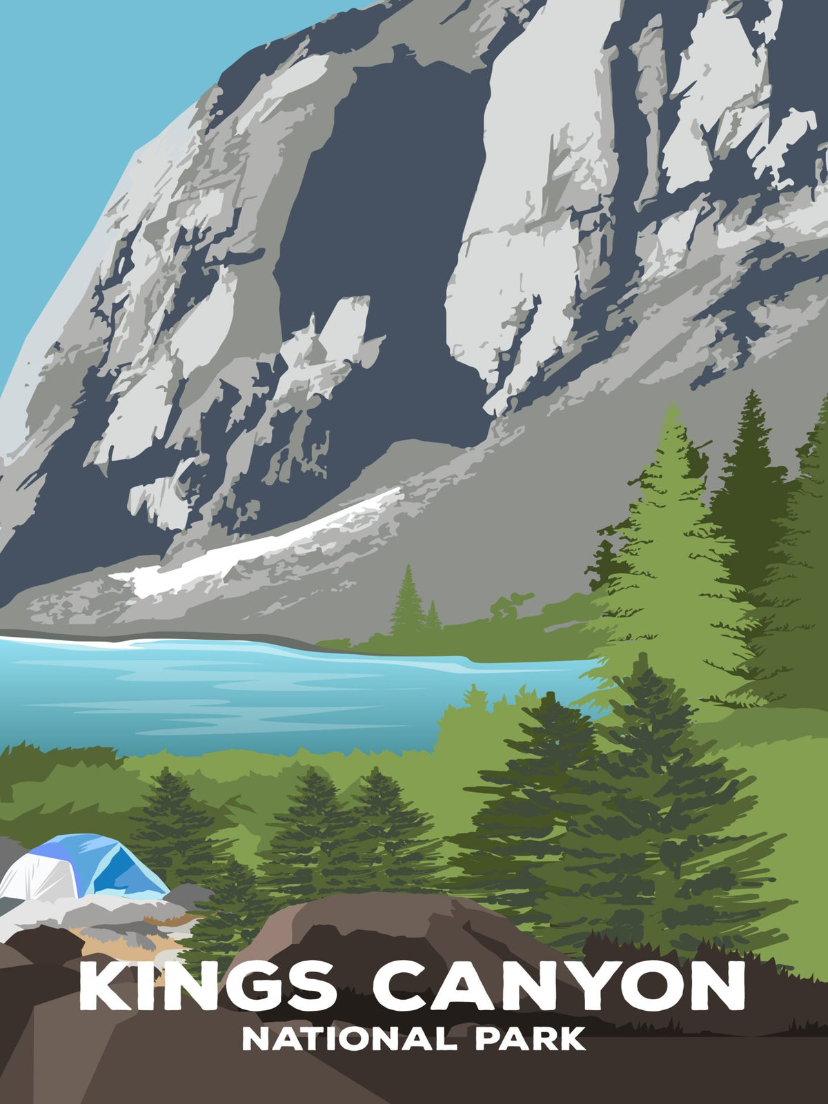 Kings Canyon National Park Poster by ParksPosters, minimalist hand-drawn art