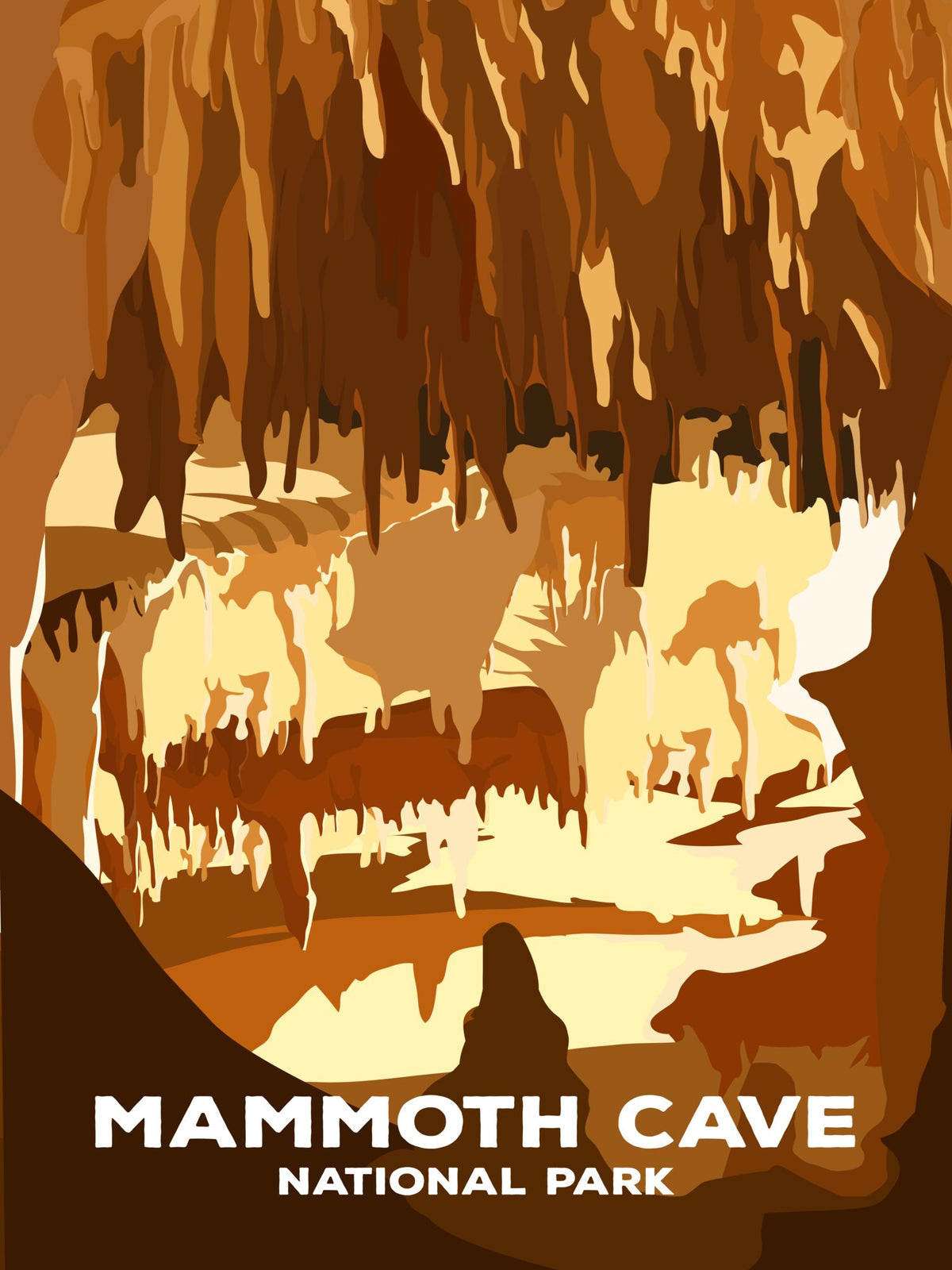 Mammoth Cave National Park Poster by ParksPosters, minimalist hand-drawn art