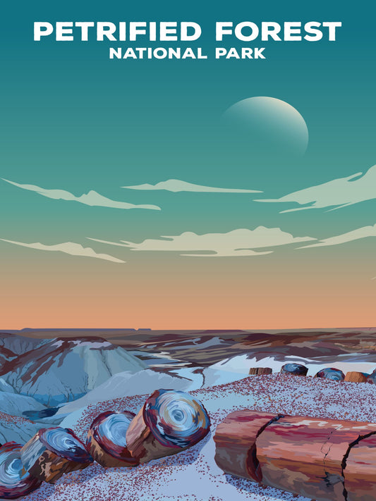 Petrified Forest National Park Poster by ParksPosters, minimalist hand-drawn art