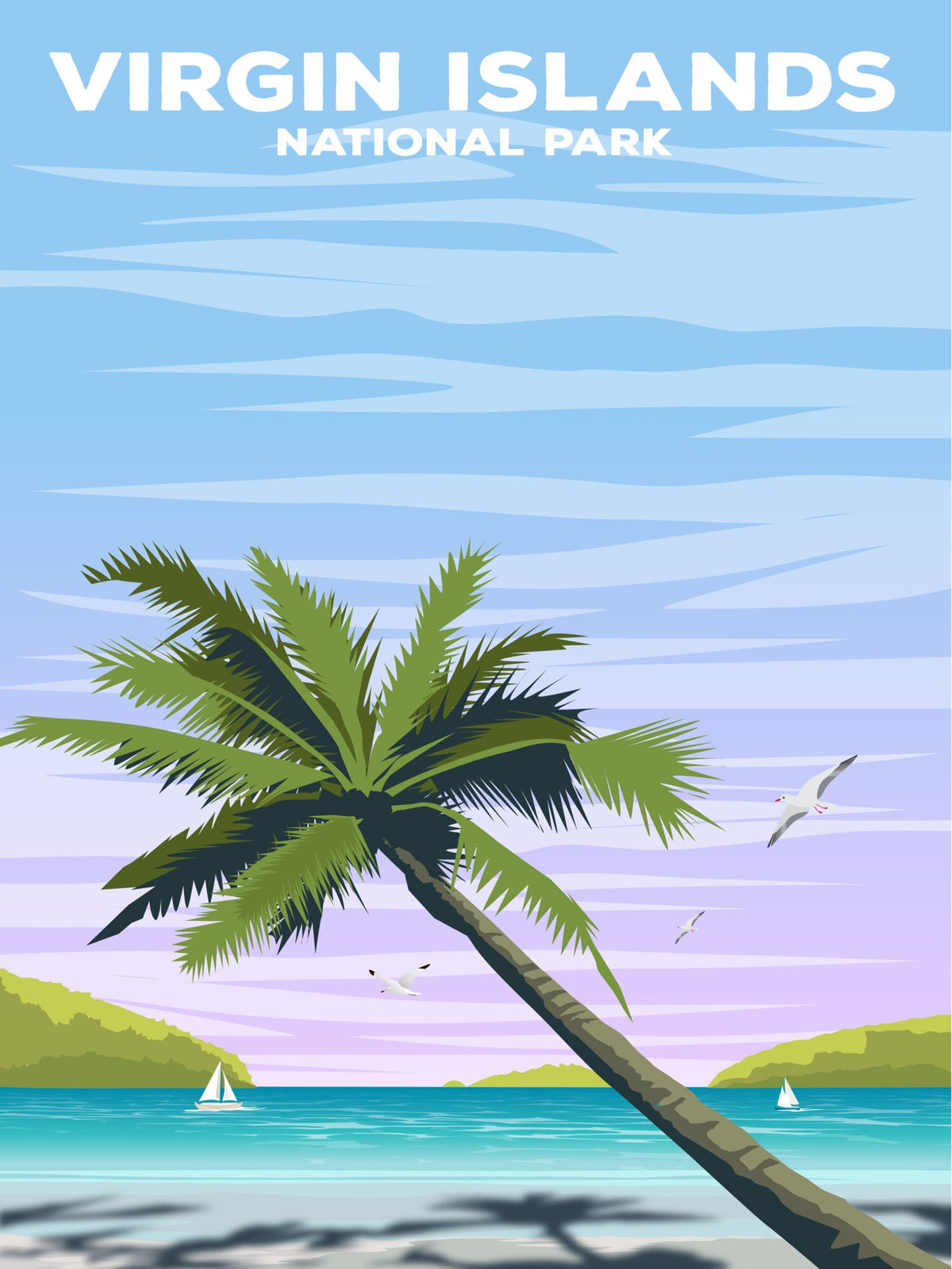 Virgin Islands National Park Poster by ParksPosters, minimalist hand-drawn art
