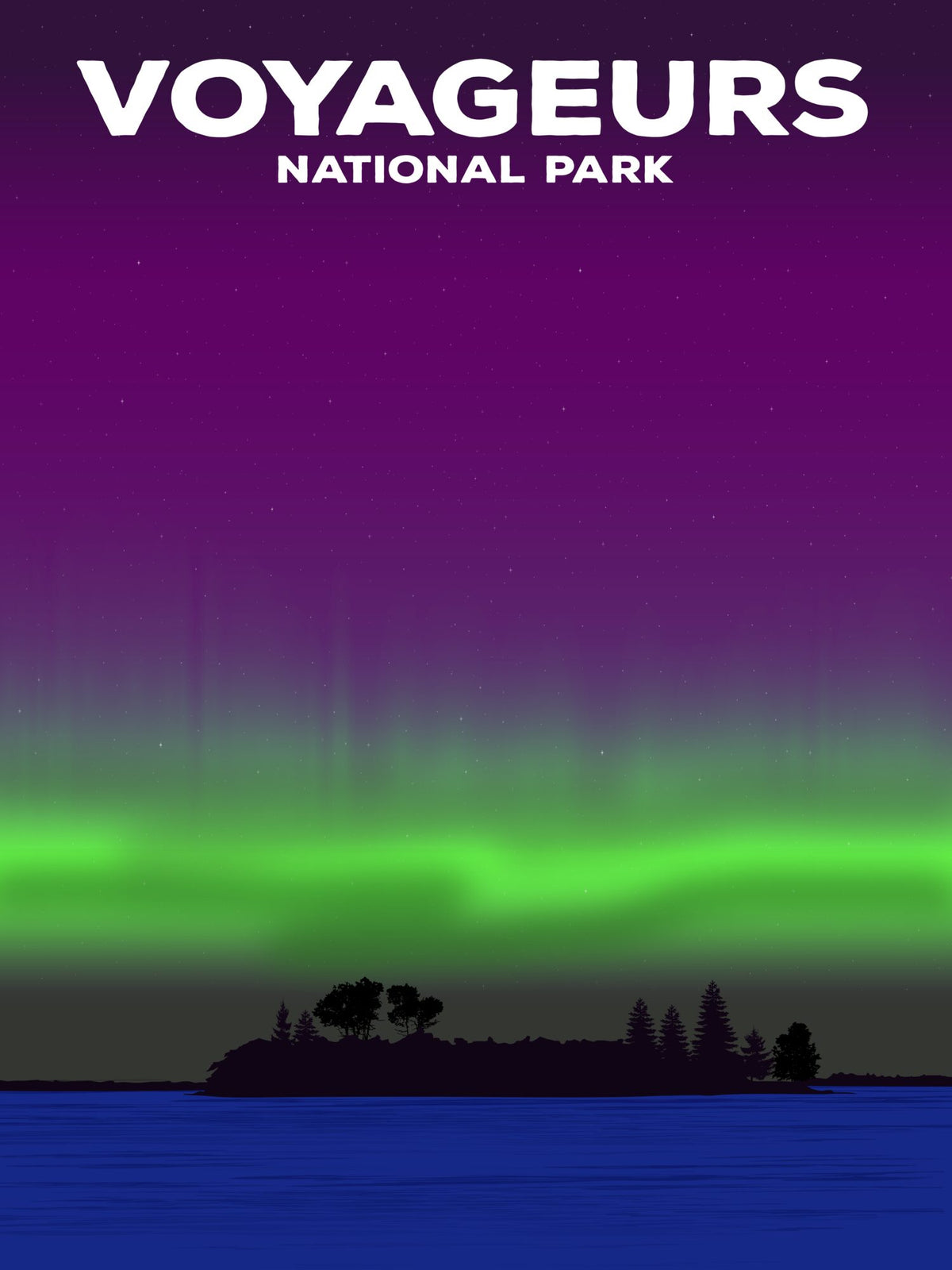 Voyageurs National Park Poster by ParksPosters, minimalist hand-drawn art