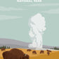 Yellowstone National Park Poster by ParksPosters, minimalist hand-drawn art